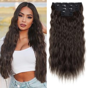 Extensiones <span class=keywords><strong>de</strong></span> Cabello con Clip, Ondas Largas y Gruesas, con Encaje Invisible, Naturales y Suaves, Voluminosas y Esponjosas - Product Image 6