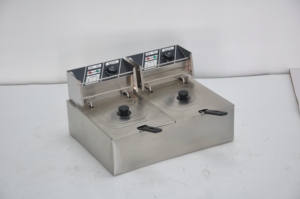 Friteuse professionnelle à double cuve, friteuse électrique pour frites, 5000W, en acier inoxydable - Product Image 3