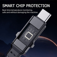 Cable de Carga Rápida 4 en 1 USB-C a Tipo-C de 100W 5A, Multifuncional, con Pantalla LED y Trenzado Plano, Cable de Datos USB de Nailon Resistente para Teléfono