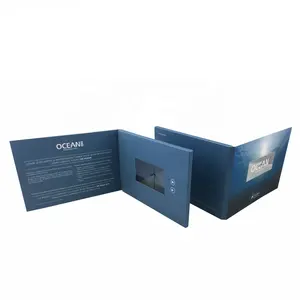 Estampado de plata de A5 tarjeta pantalla Lcd vídeo folleto para tarjetas de felicitación regalos