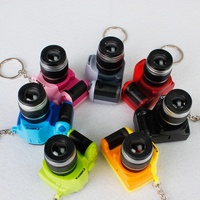 BYSUN Pendentif de téléphone portable créatif pour étudiant, simulation d'appareil photo reflex numérique, avec lumière LED et son, en forme de porte-clés ou de collier à ressort, en plastique ABS durable