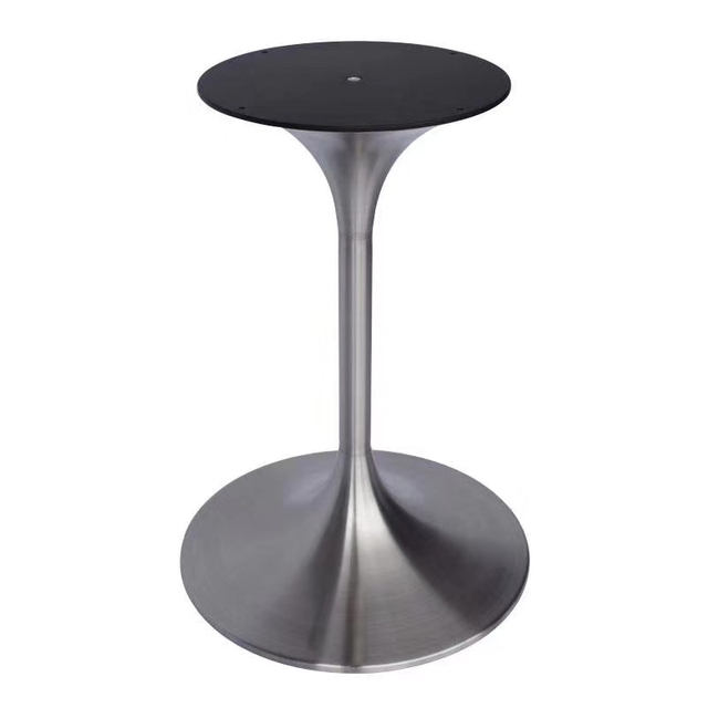 Modern Round Stainless Steel Table Base with Metal Trumpet Tulip Design for Hotel Living Room Furniture Leg