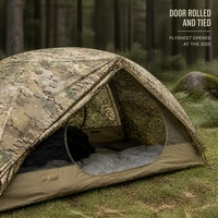 Tente de camping portable légère à double couche, design camouflage, tente à poteaux en aluminium pour les voyages de survie en plein air