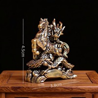 1 pièce Statue d'ornement en laiton représentant un dragon et un cheval, figurine de bureau, décoration d'étagère, artisanat en cuivre, vente en gros