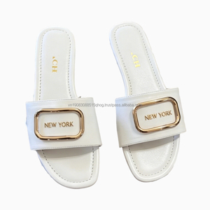 Sandales plates élégantes à bout ouvert pour femmes, style New York, en PU, vente en gros, pour mariée - Product Image 4