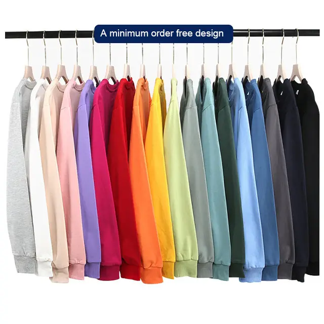 260G 300G 380G Customized cotton long sleeve no hooded shirt sweater printed logo embroidery team uniform sweatshirt for men