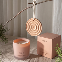 AIKUN - Difusor de Aromas al por Mayor, Vela Perfumada de Cera de Soja en Frasco de Vidrio Esmerilado con Fragancia y Color Personalizados, y Caja de Regalo