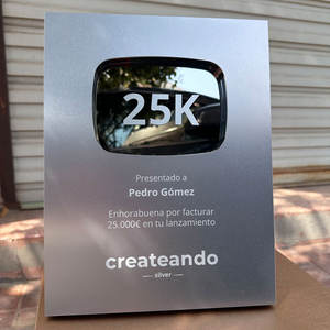 Trofeo Personalizzato a Forma di Pulsante <span class=keywords><strong>Play</strong></span> in Lega di Alluminio Argento e Oro, Ecologico, Stile Sportivo, Bomboniera, Medaglia, Trofei <span class=keywords><strong>YouTube</strong></span> Più Cool - Product Image 3