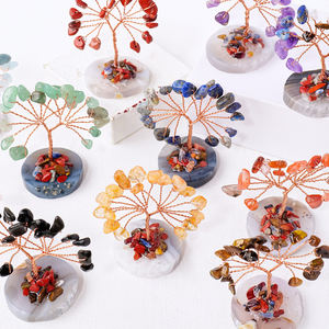 Оптовая продажа, натуральное Хрустальное денежное дерево ручной работы, мини-фэндшуй, хрустальное дерево для украшения - Product Image 1