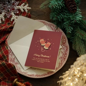 Medium Size Christmas Card with Envelope for Holiday Decor Handmade Vintage Christmas Card for Gift Giving - Product Image 6