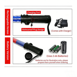 Bâton de signalisation routière vert YIDAO, batterie rechargeable, visibilité 500 m, modes clignotant/fixe, contrôle de circulation d'urgence portable - Product Image 6