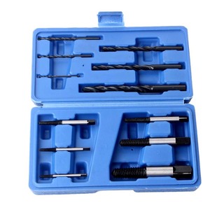 12-Piece <b>Screw</b> Extractor <b>Set</b> With Reverse Thread Tap And Drill Bits For Damaged Bolt Removal Imperial Inch Size Blue Box - Product Image 1