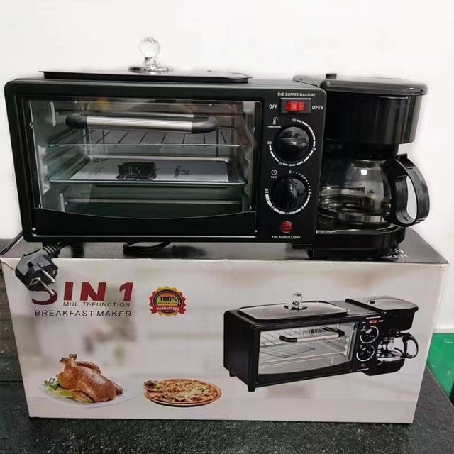 110V/220V Household Multifunctional Breakfast Machine Duoshi Stove Mini 900W Toaster Oven Coffee Maker Easy Clean Digital