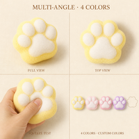 Jouet Squishy Patte de Chat Mignonne en Peluche TPR à Remontée Lente Anti-Stress à Presser pour Enfants et Adultes, Cadeau Pastel, Vente en Gros