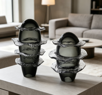Statue abstraite unique en cristal K9 Nuage de nucléaire, figurine en verre artistique superposé pour centre de table de décoration intérieure contemporaine