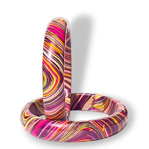 Colección de Diseñador Juli Kada, Juego de 3 Pares de Brazaletes de Laca Burada Hechos a Mano en Varios Colores, Accesorios de Moda Étnica para Mujer - Product Image 6