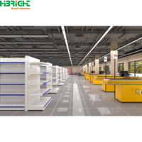 Conception de magasin, plan d'aménagement, modélisation 3D Max, concept de franchise, rayonnage de supermarché prêt à l'emploi