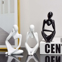 Accessoires de décoration intérieure minimalistes de luxe, figurines dorées, sculpture abstraite de bureau, décoration en résine pour salon