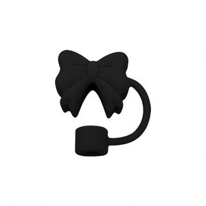 En gros, Capuchon de paille en silicone de qualité alimentaire, motif nœud papillon 10MM, réutilisable et anti-poussière pour gobelets et tasses - Product Image 3