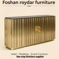 Comptoir de bar mobile pliable de style moderne en acier inoxydable blanc, or et argent de luxe, idéal pour les mariages, événements et locations.