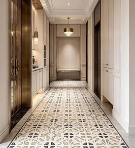 Carreaux de sol en porcelaine vintage, effet vieilli, rustiques, géométriques, 300x300mm, <span class=keywords><strong>gris</strong></span> noir, motif radial, résistants à l'usure, finition mate, pour intérieur - Product Image 4