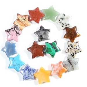 Cristal naturel en forme d'étoile de 25 mm sculpté à la main, énergie de guérison, équilibrage des chakras, <span class=keywords><strong>méditation</strong></span>, fabrication de bijoux, vente en gros - Product Image 1