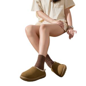 Nouvelles pantoufles en daim modèle 2025 pour usage domestique, semelle extérieure épaisse en EVA, demi-pantoufles en peluche - Style imperméable - Product Image 5