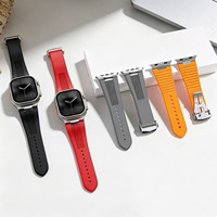 Bracelet en silicone liquide de luxe pour montre connectée Ultra S11 10 9876se 42/44/45/49mm 46mm Nautilus avec boucle déployante