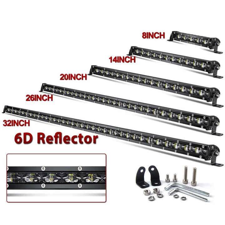 24V 60W LED Work Light Bar IP68 Waterproof Aluminum 14/20/26/32/38/44 Inch Jeeps SUV ATV Car Truck 4x4 Offroad Universal Fit