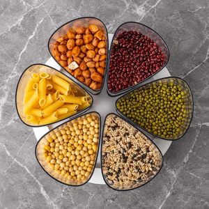 Distributeur de céréales rotatif à 6 compartiments, conteneur de stockage de grains hermétique, seau à riz rotatif à 360 degrés, organisateur de stockage alimentaire - Product Image 3