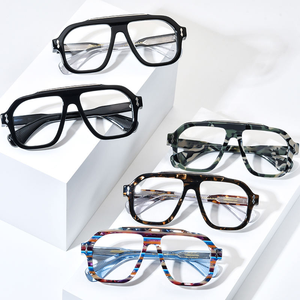 Lunettes de lecture pour hommes, décontractées, pour adultes, à monture épaisse en acétate noir, avec logo personnalisé, bloquant la lumière bleue, monture optique adaptée à toutes les formes de visage - Product Image 3