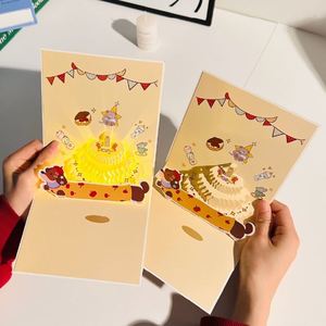 Cross-Border Pet Dog 3D Stereo Cake Birthday Greeting Creative Music Light Message Card Four-Color Printed - Product Image 2