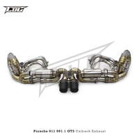 Pipa Turbo Merged 3 ke 1 Kustom untuk Porsche 911 991/991.1 GT3 4.0L 2015-2018 Boska Valved Race Pipes dengan Remote Control
