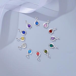 Pendentif en argent pur S925 haut de gamme avec pierre de naissance des 12 signes du zodiaque - Cadeau idéal pour les fêtes, les anniversaires et les relations amoureuses - Product Image 2