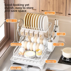 Escurridor de Platos Plegable Multifuncional de Gran Capacidad, Estante de Almacenamiento de Acero al Carbono para Encimera, para Cubiertos, Palillos y Tazas de Cocina - Product Image 4