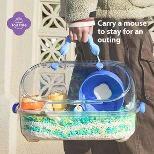 Set gabbia per criceto 6-in-1 (include accessori completi): gabbia per criceti in acrilico completamente trasparente, portatore da viaggio per criceti nani - Product Image 4