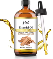 Prix de gros de l'huile essentielle de bois de santal avec compte-gouttes en verre parfait pour les diffuseurs