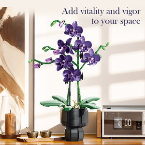 JIESTAR JJ9235 666PCS Série Fleurs Plante en <span class=keywords><strong>Pot</strong></span> Violette Ornement Blocs <span class=keywords><strong>de</strong></span> Construction Modèle Technique Jouet Éducatif Cadeau <span class=keywords><strong>de</strong></span> Fête - Product Image 3
