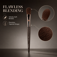 Pinceau à blush professionnel en forme de cœur de la série Picasso # 14 pinceaux de maquillage pour le visage en poils de poney naturels, manche en bois, outils à tube en cuivre