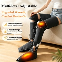 Masseur de jambes enveloppant avec pression d'air et chaleur - Machine de massage pétrissant à 3 modes pour le soulagement des mollets, des genoux et des pieds