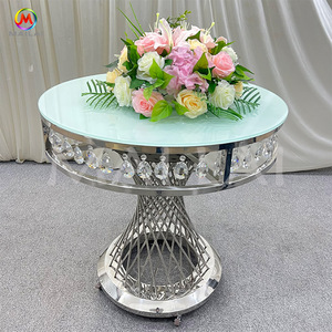 Wedding Crystal Cake <strong>Table</strong> <strong>Gold</strong> Stainless Steel Round Cake Stand Rollers Wheels Event Cake <strong>Table</strong> - Product Image 6