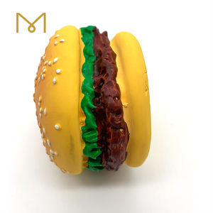 Promozione Eco friendly Squeaky Hamburger Pane Pet <span class=keywords><strong>Cheeseburger</strong></span> Cibo Lattice di Gomma Giocattolo Del Cane di Trasporto Del Campione - Product Image 2