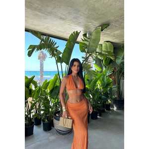 Ensemble de bikini et vêtements de plage orange - Product Image 4