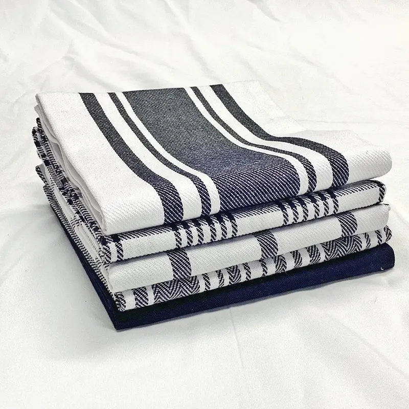 Asciugamano da cucina in cotone 100% stampato tinto in filo per Waffle set di asciugamani per piatti all'ingrosso personalizzato bsci oeko-tex