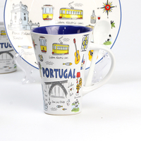 Mug souvenir du Portugal au design personnalisé, ensemble de tasses en céramique personnalisées pour la Saint-Valentin, cadeau pour les touristes