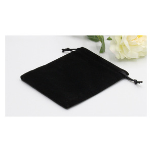 Black Velvet <b>Drawstring</b> Bag Jewelry Storage <b>Pouch</b> With Closure For Watch Eyewear Accessories - Product Image 2