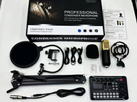 Kit de studio d'enregistrement et de streaming compact pour la maison, avec cartes de mixage audio, mixeur de podcast, casque de studio et console de mixage sonore