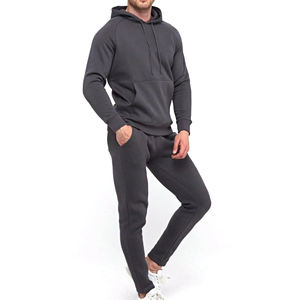 Conjunto de Sudadera con Capucha y Pantalones Deportivos Casuales de Tela Transpirable, Cómodos y Lisos, Trajes Deportivos de Invierno al Por Mayor para Hombre - Product Image 2