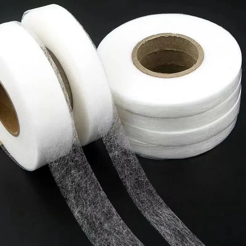Hot Sale 1cm 1.2cm 1.5cm 2cm 3cm Iron-on Hemming Tapes Fusible Bonding Garment Accessories Black/White hemming web tape