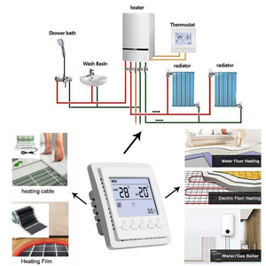เทอร์โมสตัท LCD ในร่ม, เทอร์โมสตัทควบคุมอุณหภูมิด้วยแก๊สตัวควบคุมที่สำคัญภายใต้พื้นทำความร้อนเทอร์โม WiFi - Product Image 3